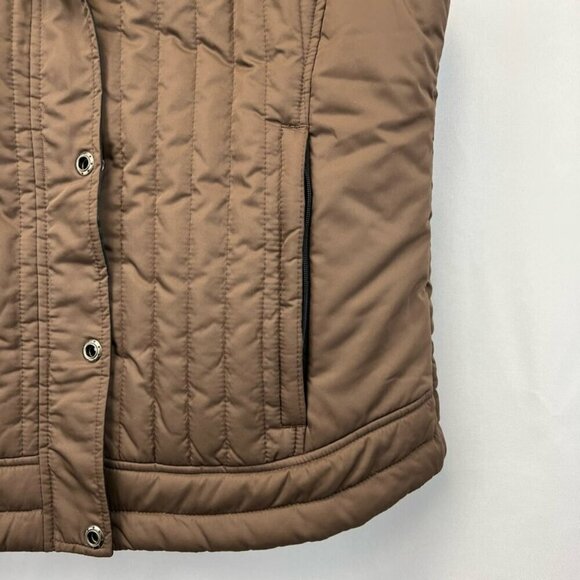 Sun Mountain Puffer Vest Multicolor Snap Faux Fur Trim Collar Pockets Medium - Picture 4 of 10